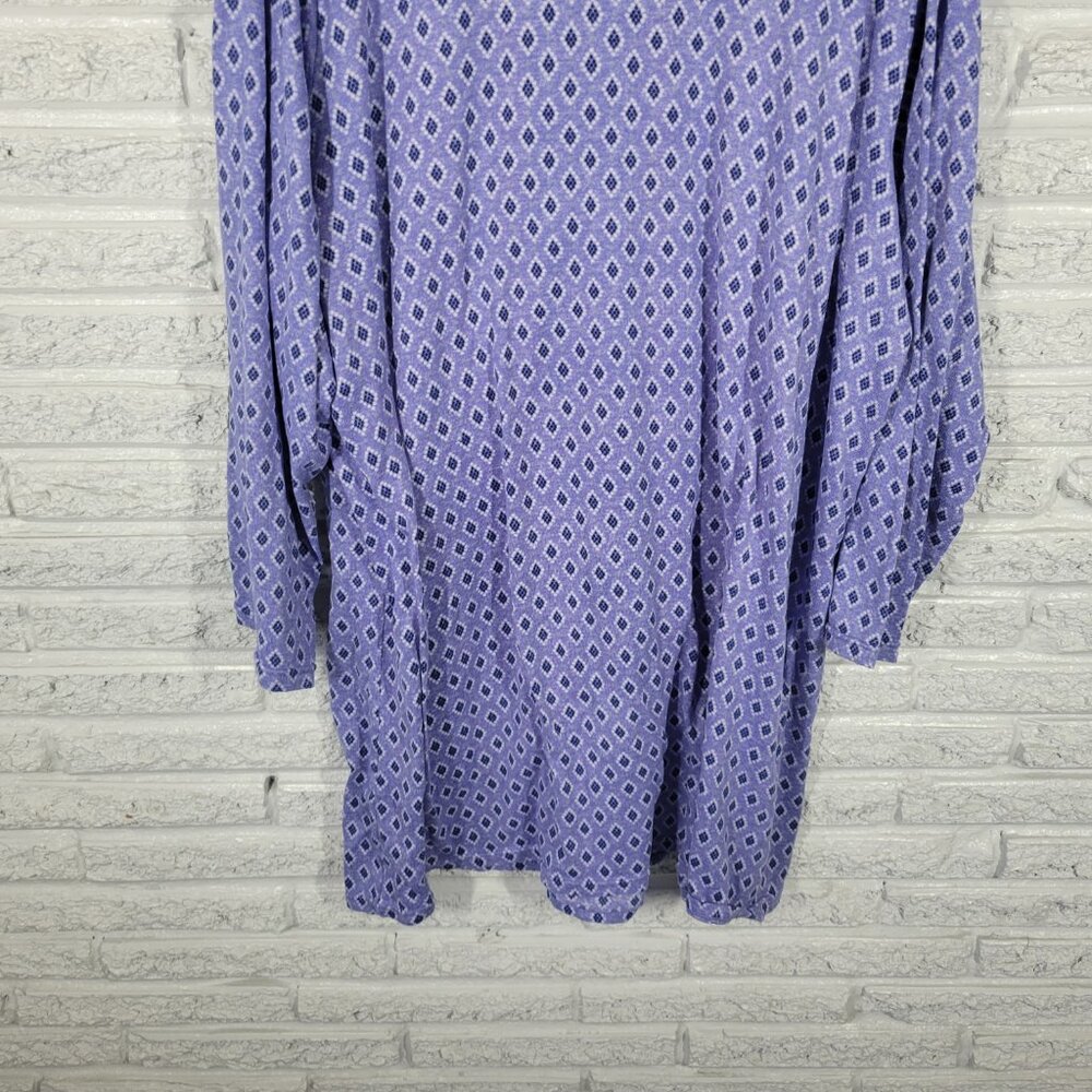 Croft & Barrow Women Pajama Top Sleep Shirt 3X Plus Blue Geometric SWE48E - Picture 8 of 11
